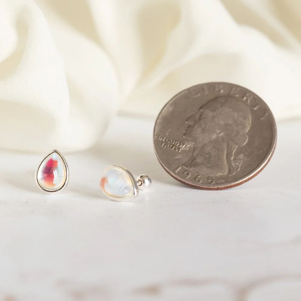 Silver Tear Drop Earrings (S925) - Picture 7 of 7